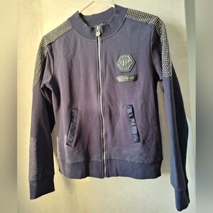 Philipp Plein Navy Blue Studded Jogger Jacket